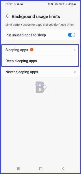 Sleeping apps and deep sleeping apps