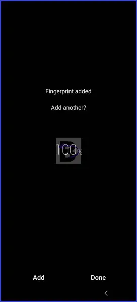 Fingerprint registration completed